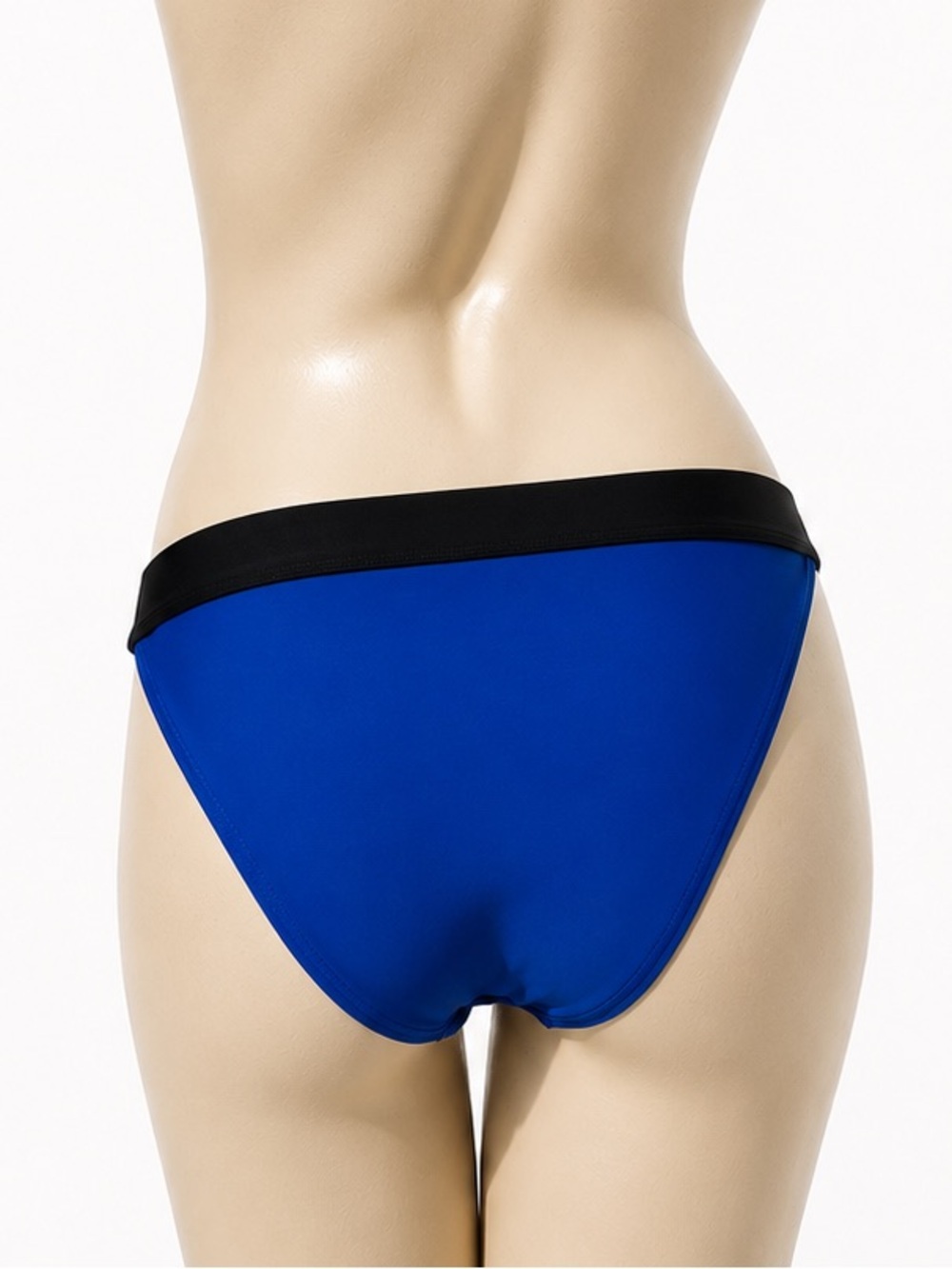 NWT Forever 21 Royal Blue Sporty Bikini Bottom Black Waistband S/M - Picture 5 of 6